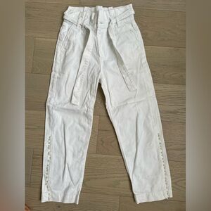 White jeans with pearls